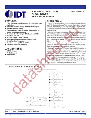 IDTCSP2510CPG datasheet  